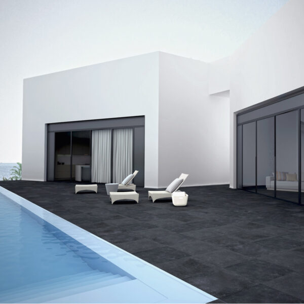 60x60 cm Kakel Belgium Stone Color Svart 1 M2