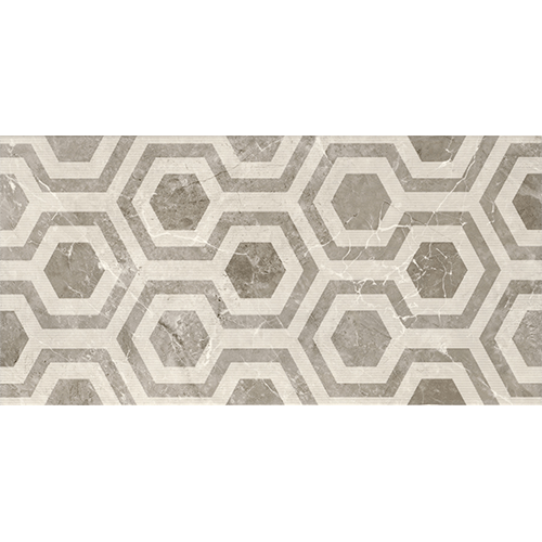 30x60 cm 1,44 M2/BOX Kakel Imperial Color Grå Sexhörning Dekofon