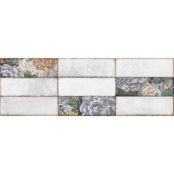 30x90 1,62 M2/BOX Kakel och Klinker Juno Color Mosaik Blommig Dekofon
