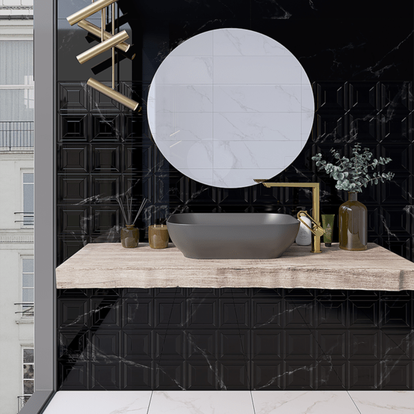 30x90 cm 1,89 M2/BOX Kakel Paris Color Svart Dekofon