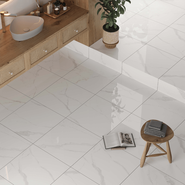 61x61 cm Kakel Statuario Goya Color Glansig