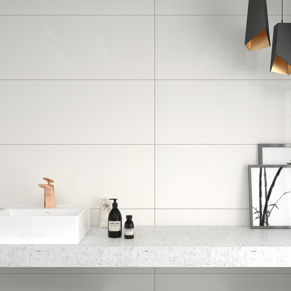 40x120 cm 1,92 M2/BOX Kakel och Klinker Brillo Color Blank vit