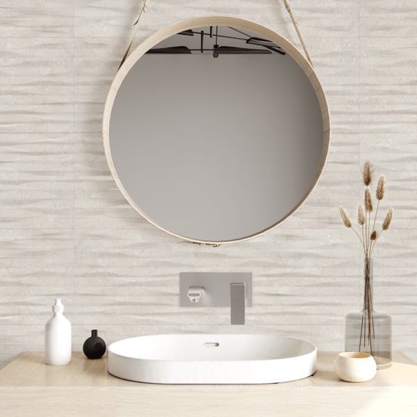 30x60 cm Kakel Wavy Color Bone Decofon
